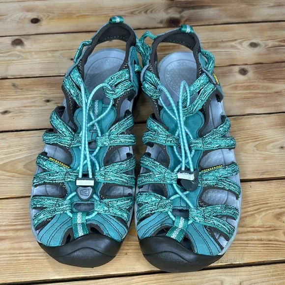 Kennn women’s water shoe waterproof whisper sandal Granite Green & Brown Sz 10 - Picture 1 of 5